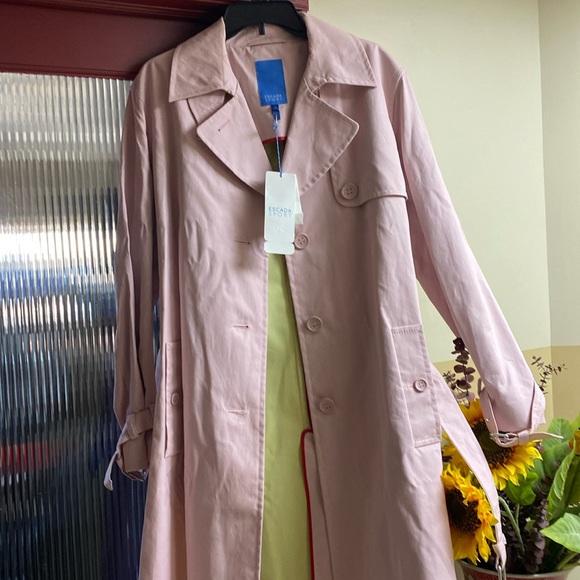 Escada Sport Pink CottonStretch Trench NewWithTags - Picture 6 of 16